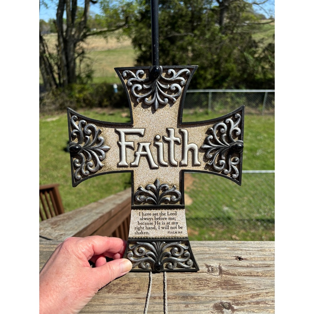 Brother Sister Design Studio Faith Wall Cross Psalm 16:8 Religious Decor 12in